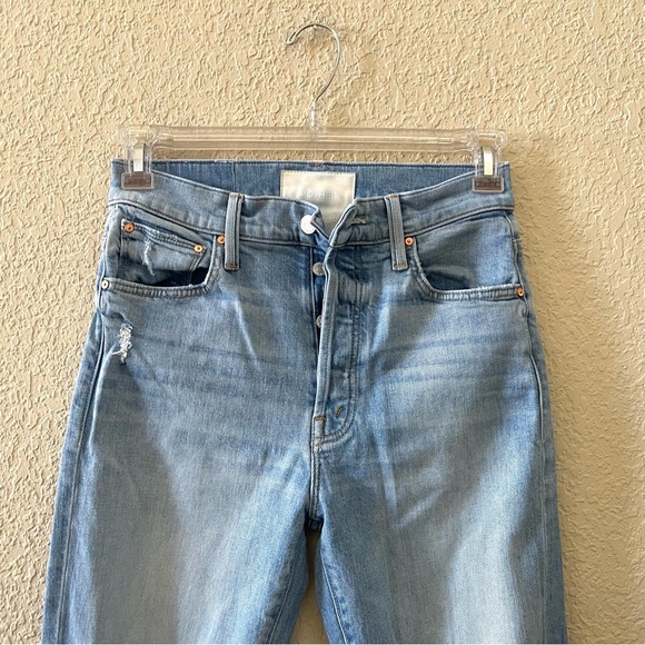 MOTHER SUPERIOR High Waisted Hiker Hover Jeans Undone Hem Distressed 28 - Picture 5 of 15